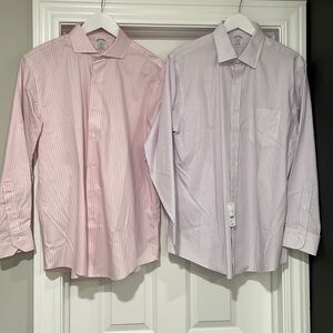 NEW Brooks Brothers Regent Dress Shirt, Non-Iron Stripe - Pink & Purple - 16